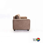 Lula Genuine Leather 3 Seater Coach - Buffed Taupe