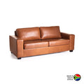 Lula Genuine Leather 3 Seater Coach - Pecan