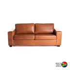 Lula Genuine Leather 3 Seater Coach - Pecan