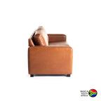 Lula Genuine Leather 3 Seater Coach - Pecan