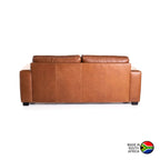 Lula Genuine Leather 3 Seater Coach - Pecan