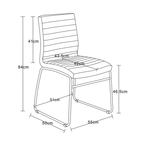 Molly Chrome Leather Touch Dining Chair - White