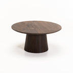 Madeira 80cm Round Solid Coffee Table - Dark Brown