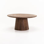 Madeira 80cm Round Solid Coffee Table - Light Brown