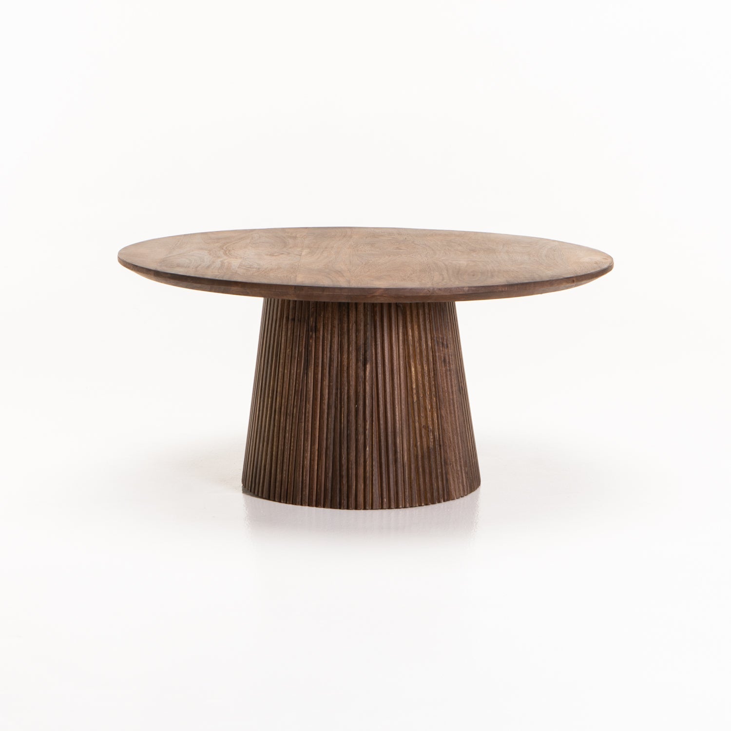 Madeira 80cm Round Solid Coffee Table - Light Brown