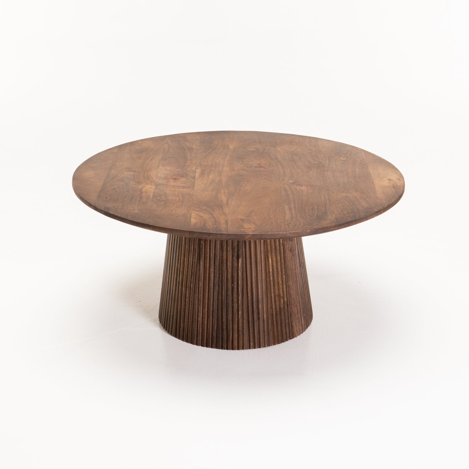 Madeira 80cm Round Solid Coffee Table - Light Brown