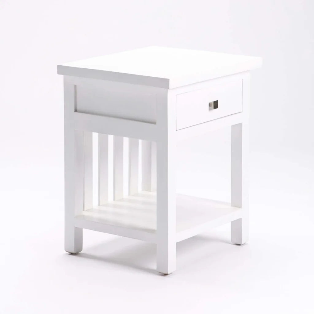 Makki White 1 Drawer Pedestal