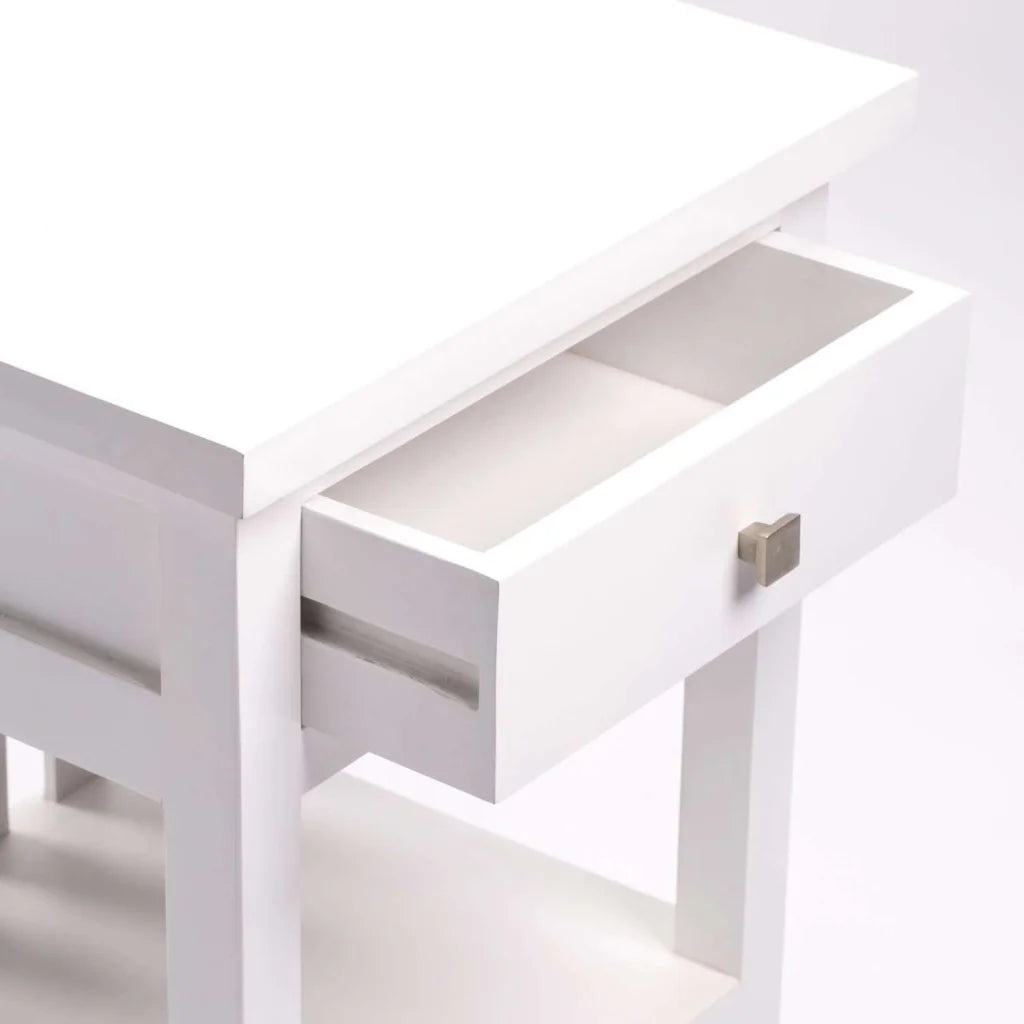 Makki White 1 Drawer Pedestal