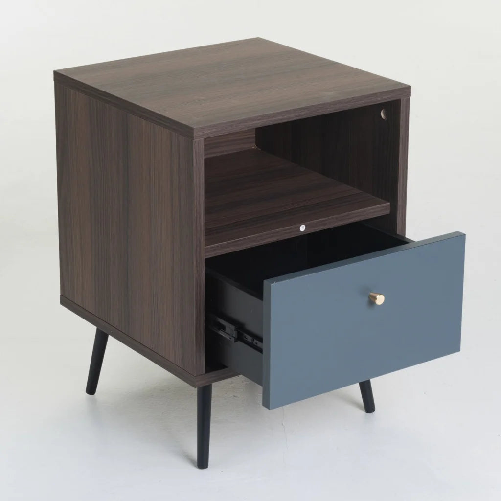 Markini 1 Drawer  Pedestal - Brown / Grey