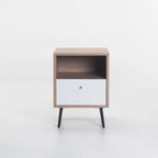 Markini 1 Drawer  Pedestal - Oak / White
