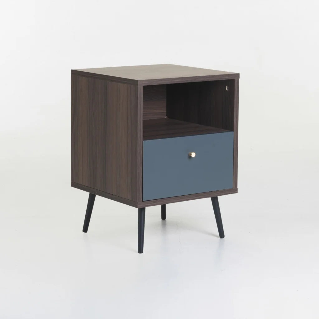 Markini 1 Drawer  Pedestal - Brown / Grey