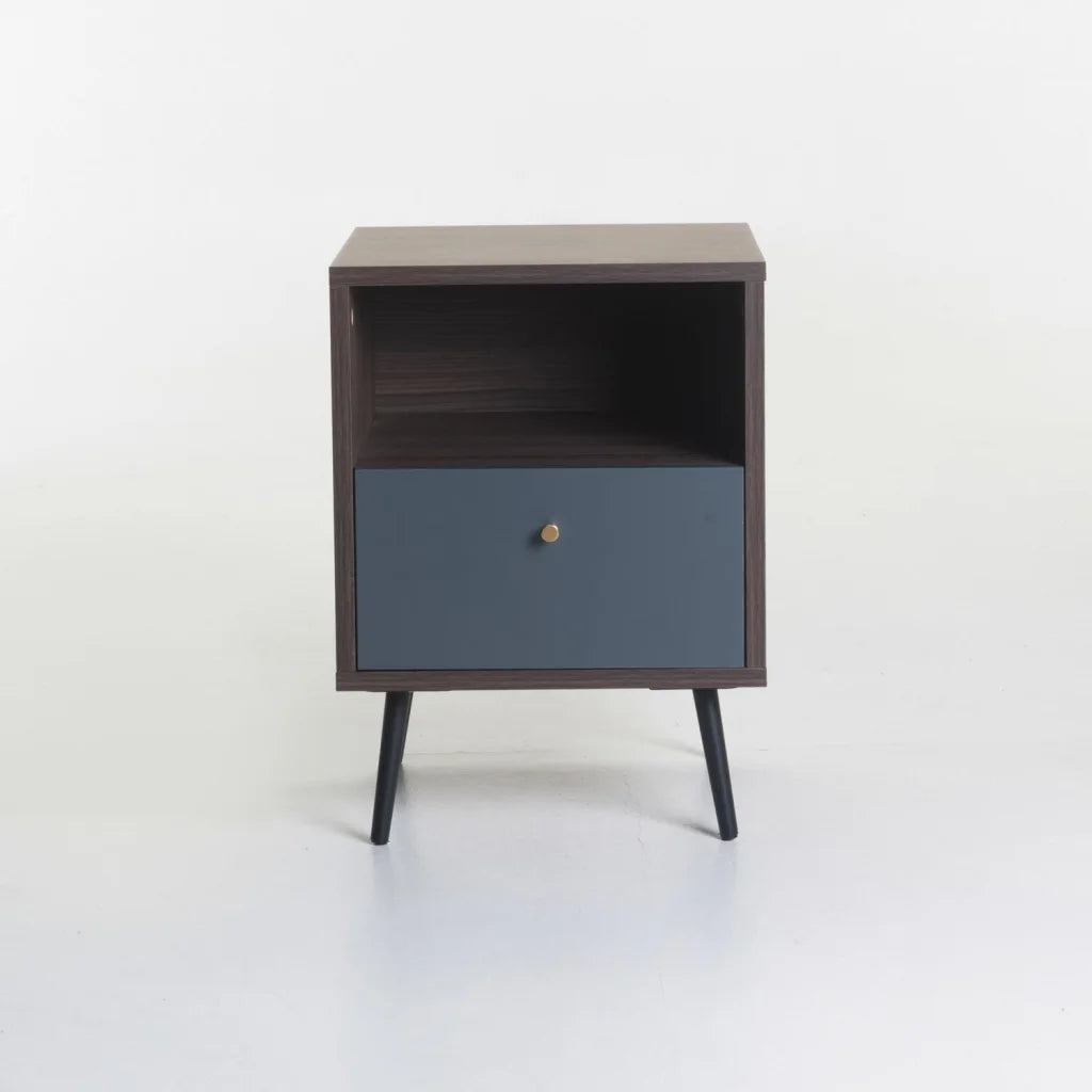Markini 1 Drawer  Pedestal - Brown / Grey