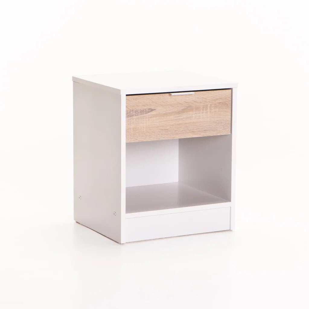Marlini 1 Drawer Pedestal - Oak / White