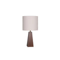 Maximus Walnut Triangle Base - White Fabric Shade