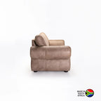 Mfuzo Genuine Leather 3 Seater Couch - Buffed Taupe