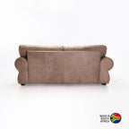 Mfuzo Genuine Leather 3 Seater Couch - Buffed Taupe