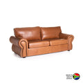 Mfuzo Genuine Leather 3 Seater Couch - Pecan