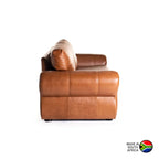 Mfuzo Genuine Leather 3 Seater Couch - Pecan