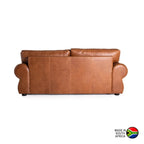 Mfuzo Genuine Leather 3 Seater Couch - Pecan