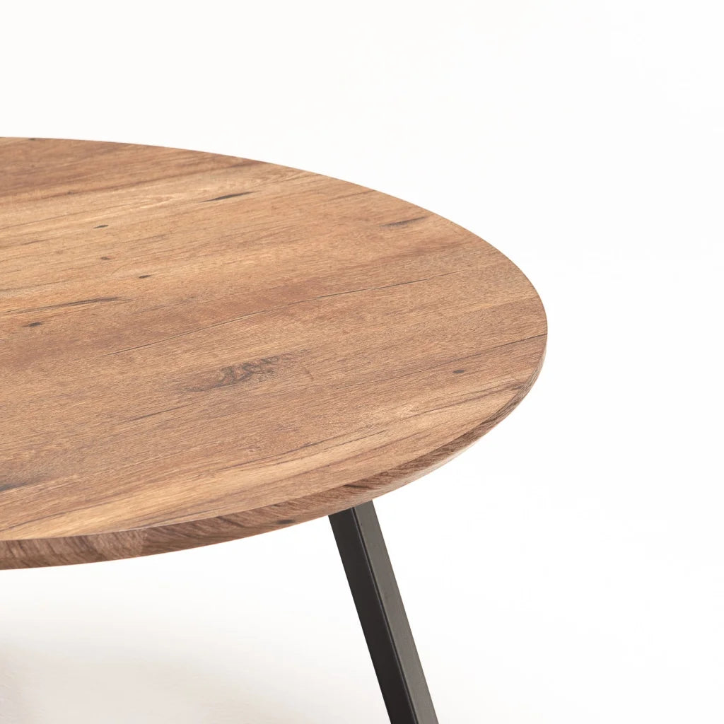 Miller 80cm Round Coffee Table - Walnut
