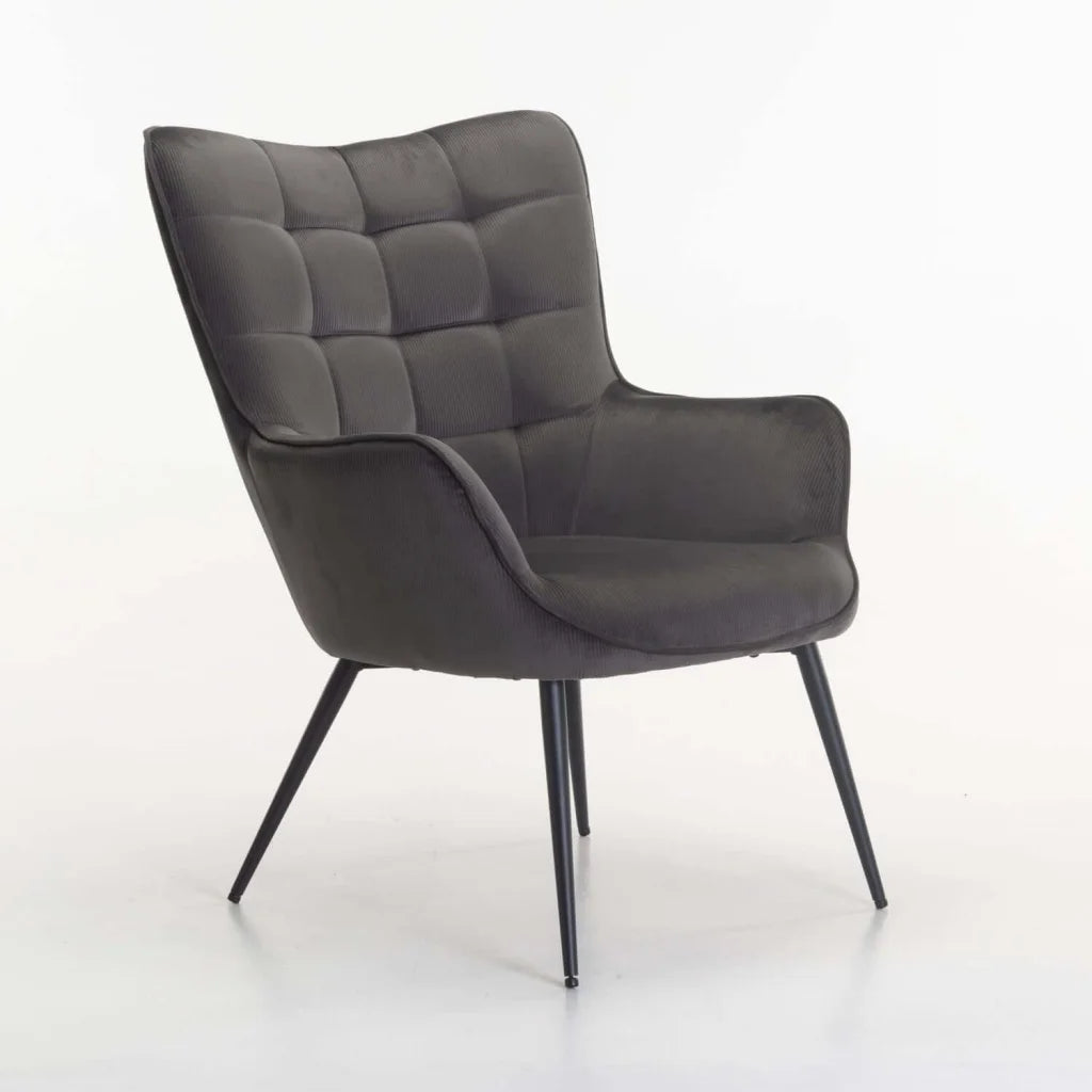 Mishika Velvet Chair - Grey