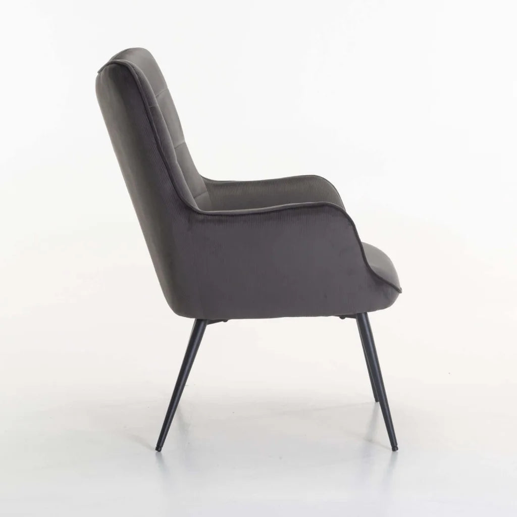 Mishika Velvet Chair - Grey