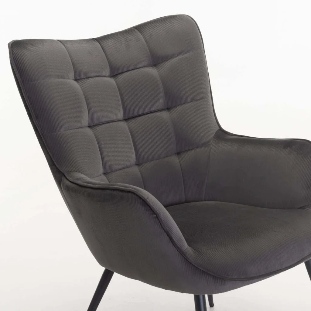 Mishika Velvet Chair - Grey