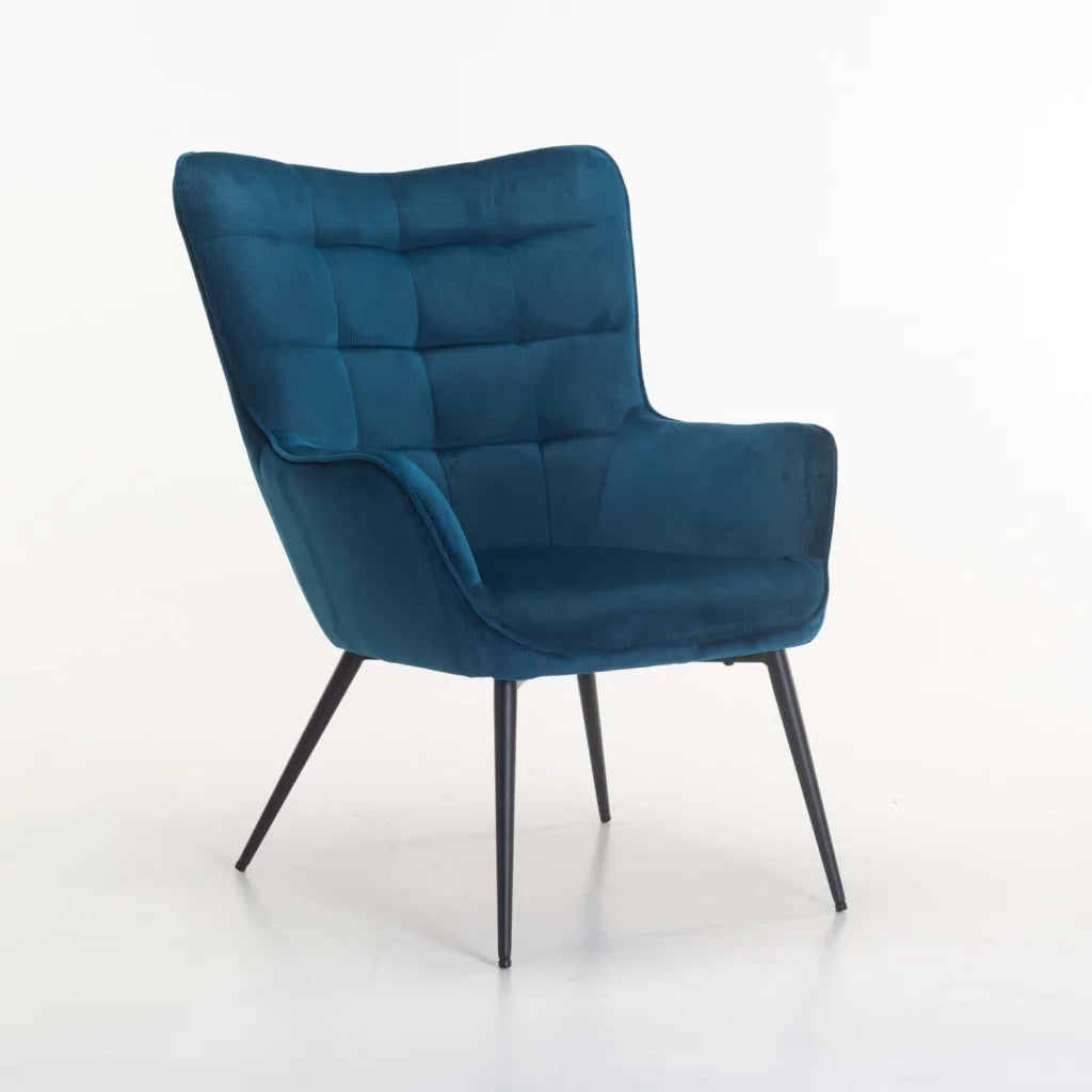 Mishika Velvet Chair - Navy