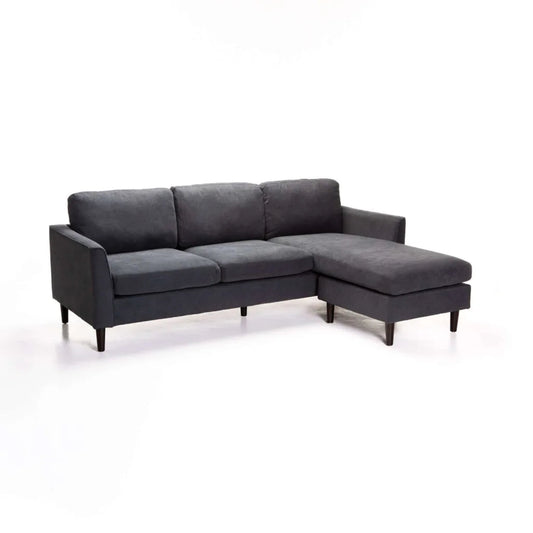Nakami Fabric Corner Chaise - Grey / Dark