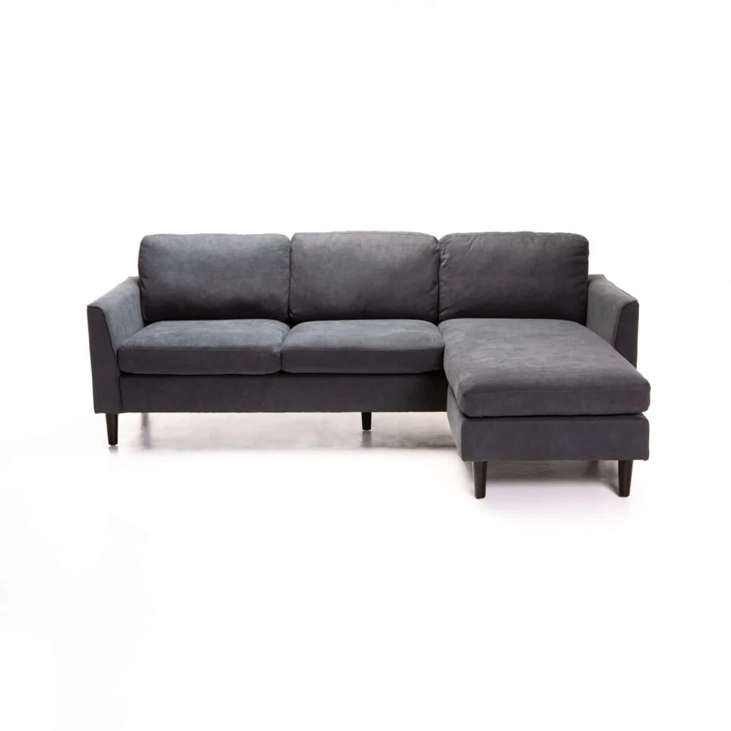 Nakami Fabric Corner Chaise - Grey / Dark