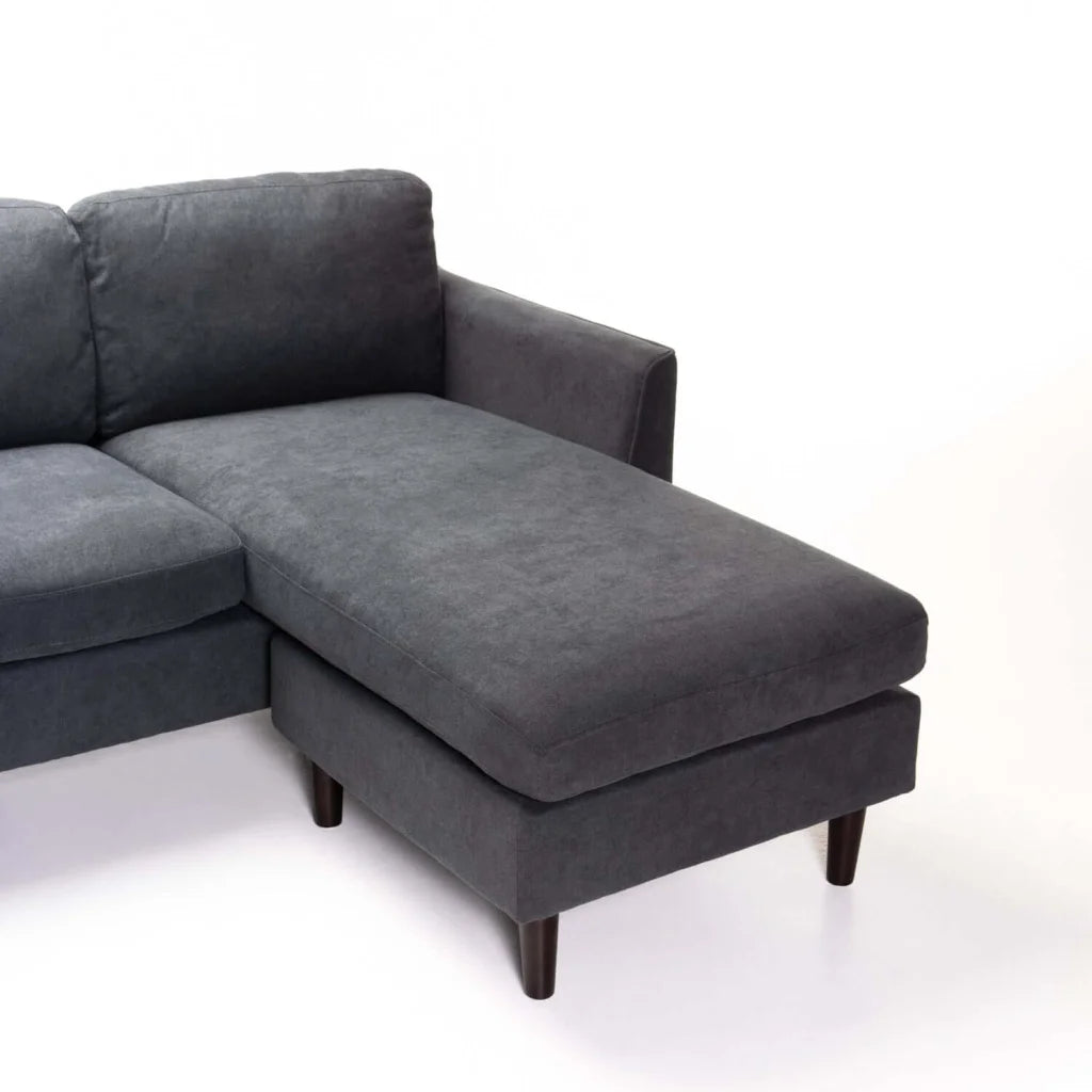 Nakami Fabric Corner Chaise - Grey / Dark