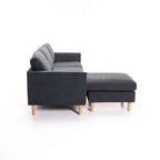 Nakami Fabric Corner Chaise - Grey / Natural