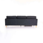 Nakami Fabric Corner Chaise - Grey / Natural