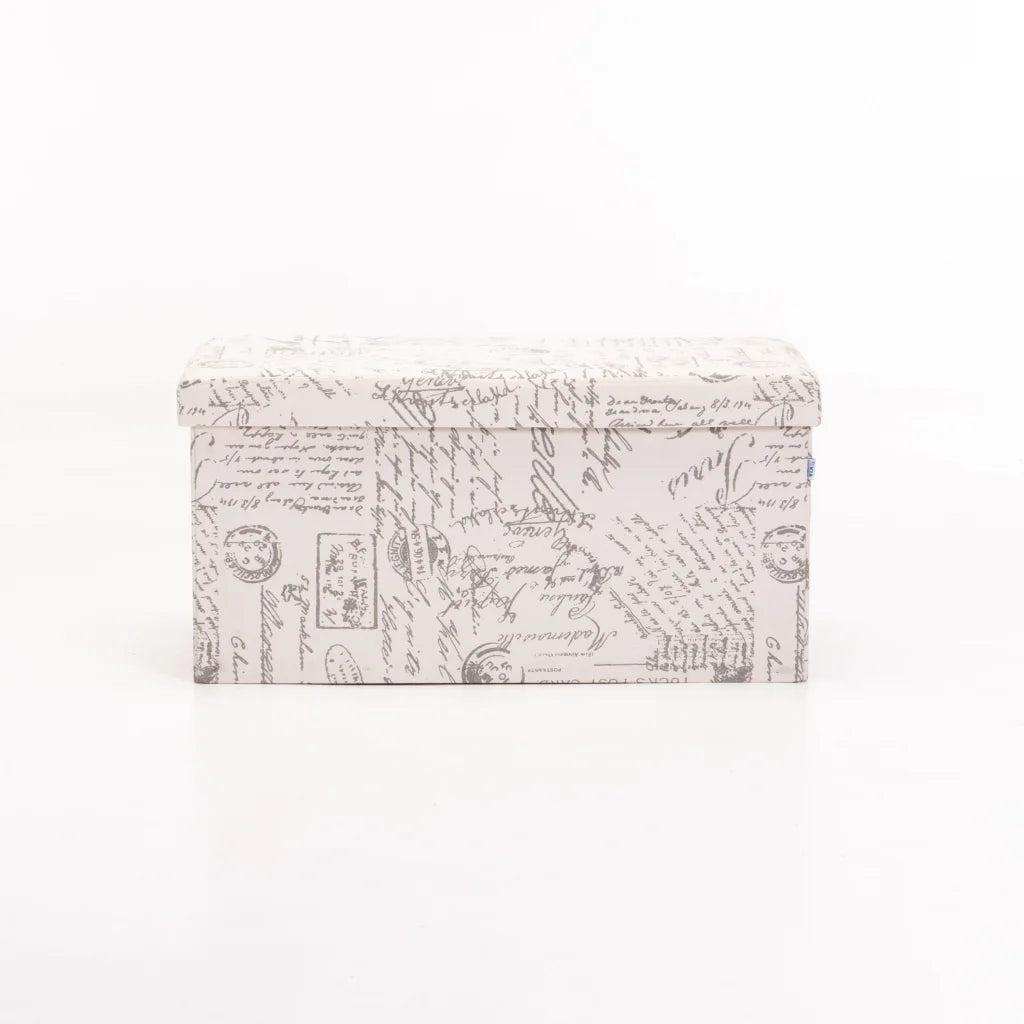 Naome Fabric Double Ottoman - Script