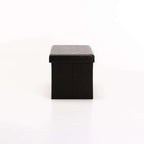 Naome Leather Touch Double Ottoman - Black