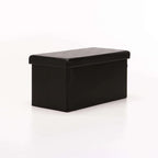 Naome Leather Touch Double Ottoman - Black