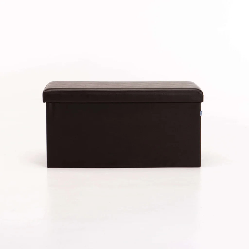 Naome Leather Touch Double Ottoman - Brown