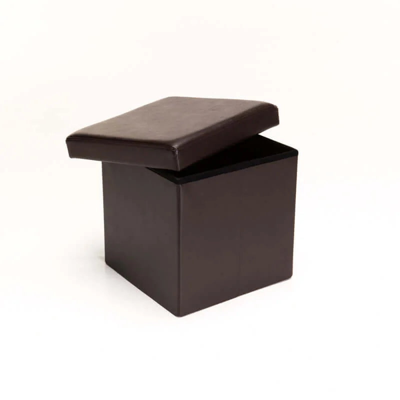 Naome Leather Touch Single Ottoman - Brown