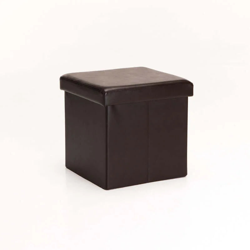 Naome Leather Touch Single Ottoman - Brown