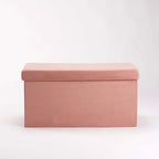 Naome Velvet Double Ottoman - Blush