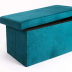 Naome Velvet Double Ottoman - Green