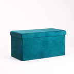 Naome Velvet Double Ottoman - Green