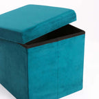 Naome Velvet Single Ottoman - Green
