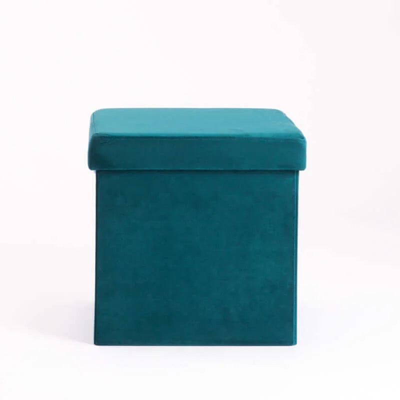 Naome Velvet Single Ottoman - Green