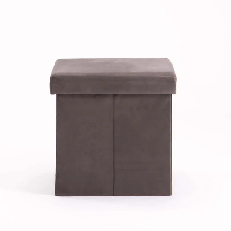 Naome Velvet Single Ottoman - Grey