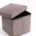 Naome Velvet Single Ottoman - Grey