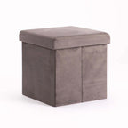 Naome Velvet Single Ottoman - Grey
