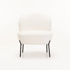 Ojal Boucle Fabric Chair - Cream