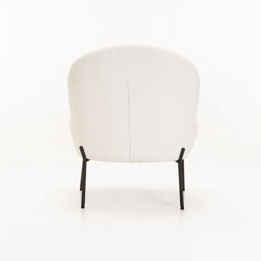 Ojal Boucle Fabric Chair - Cream