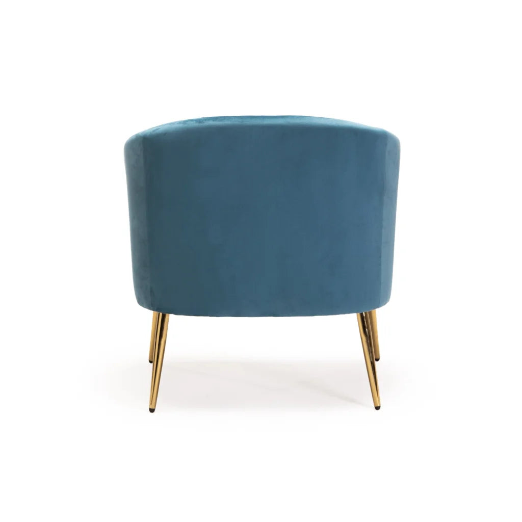 Udaya Velvet Armchair With Gold Leg
